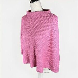 Dialogue‎ 50% Merino Wool/Acrylic Cape 2X 2XL Pink Button Soft Feminine Shawl